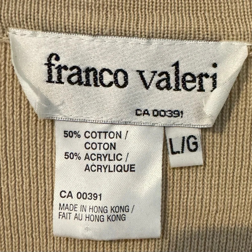 NWT Vintage FRANCO VALERI Embellished beaded cotton knit long vest streetwear L - Picture 4 of 5